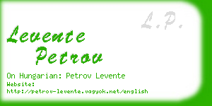 levente petrov business card